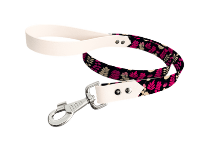 L'atelier du Fourmilier Laisse bicolore longe imprimée Laisse en BioThane® avec longe imprimée – Collection Fleur - Coloris au choix