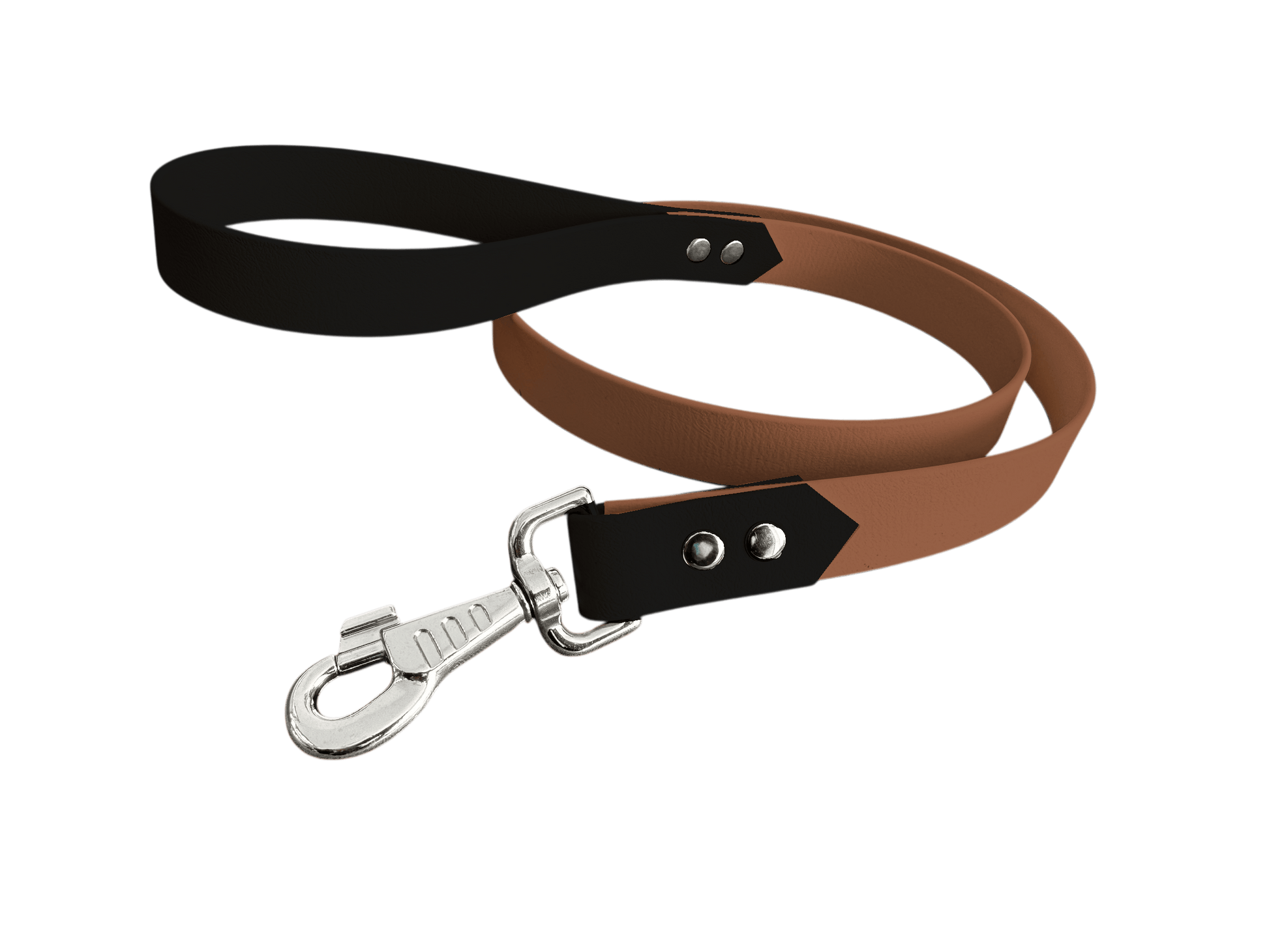 L'atelier du Fourmilier Laisse bicolore marron clair Laisse bicolore Classique en BioThane