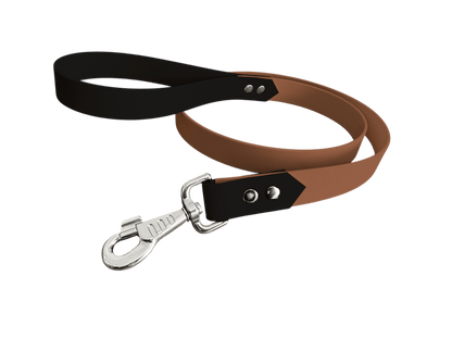 L'atelier du Fourmilier Laisse bicolore marron clair Laisse bicolore Classique en BioThane