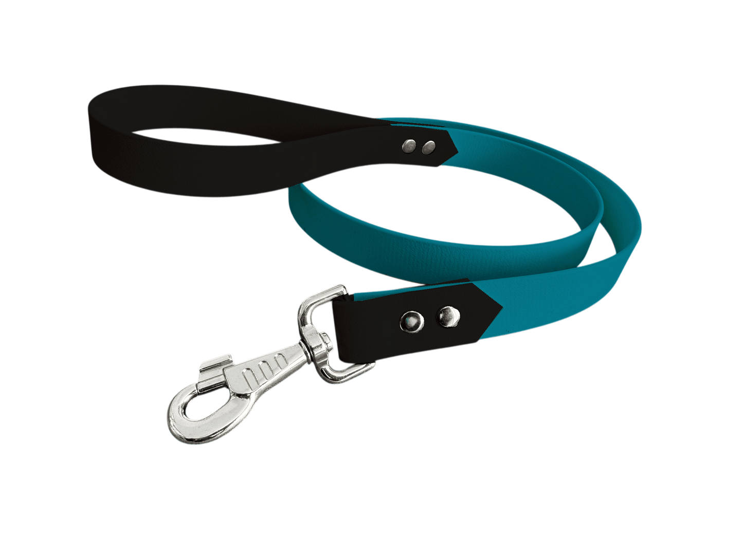 L'atelier du Fourmilier Laisse bicolore Pétrole Laisse bicolore Classique en BioThane