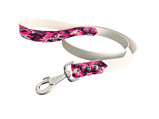 L'atelier du Fourmilier Laisse bicolore poignée imprimée 13 / 19mm Laisse bicolore en BioThane® avec poignée imprimée – Collection Camouflage- Coloris au choix