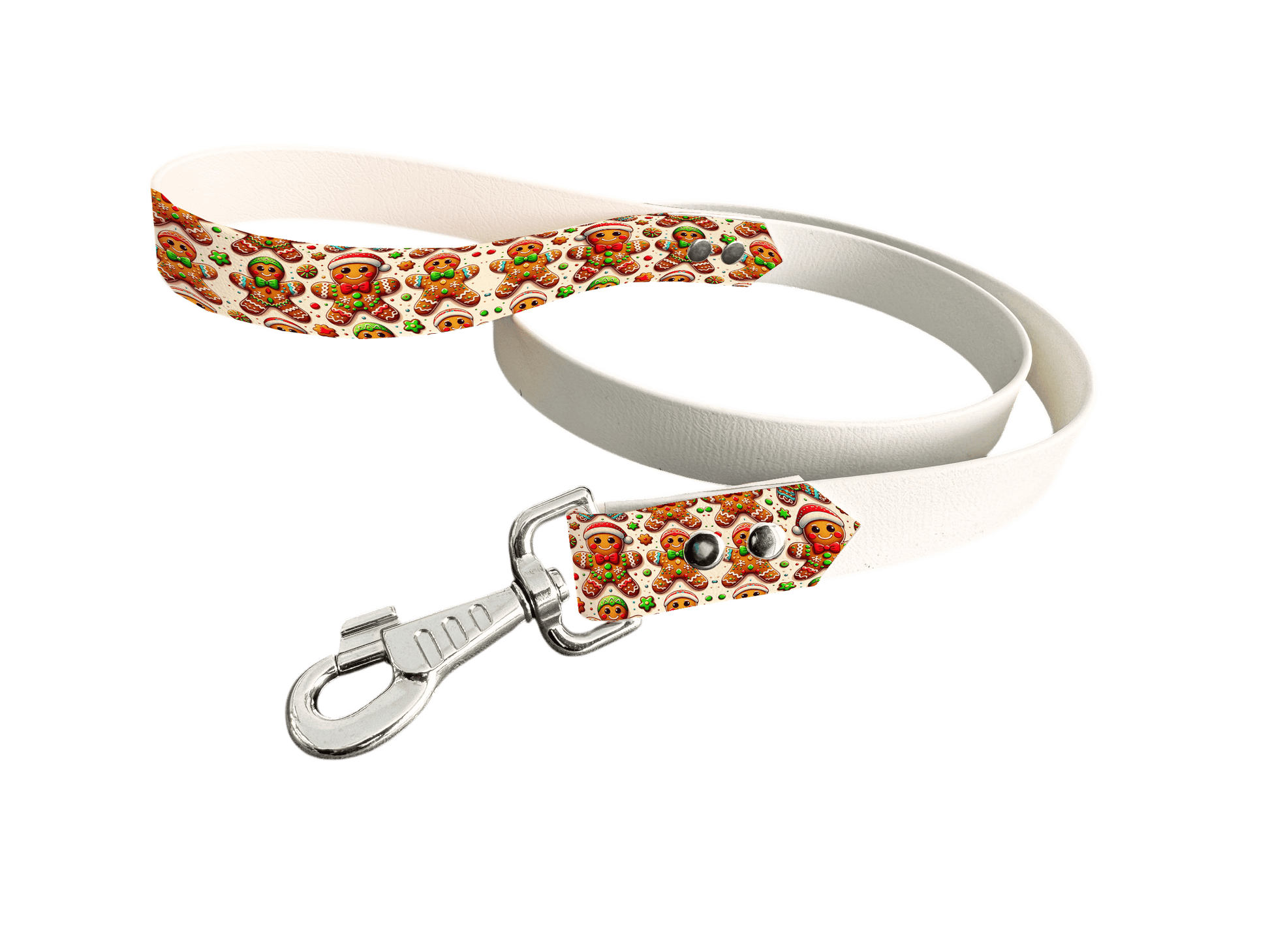 L'atelier du Fourmilier Laisse bicolore poignée imprimée 145 / 19mm Laisse bicolore en BioThane® avec poignée imprimée – Collection Noël - Coloris au choix