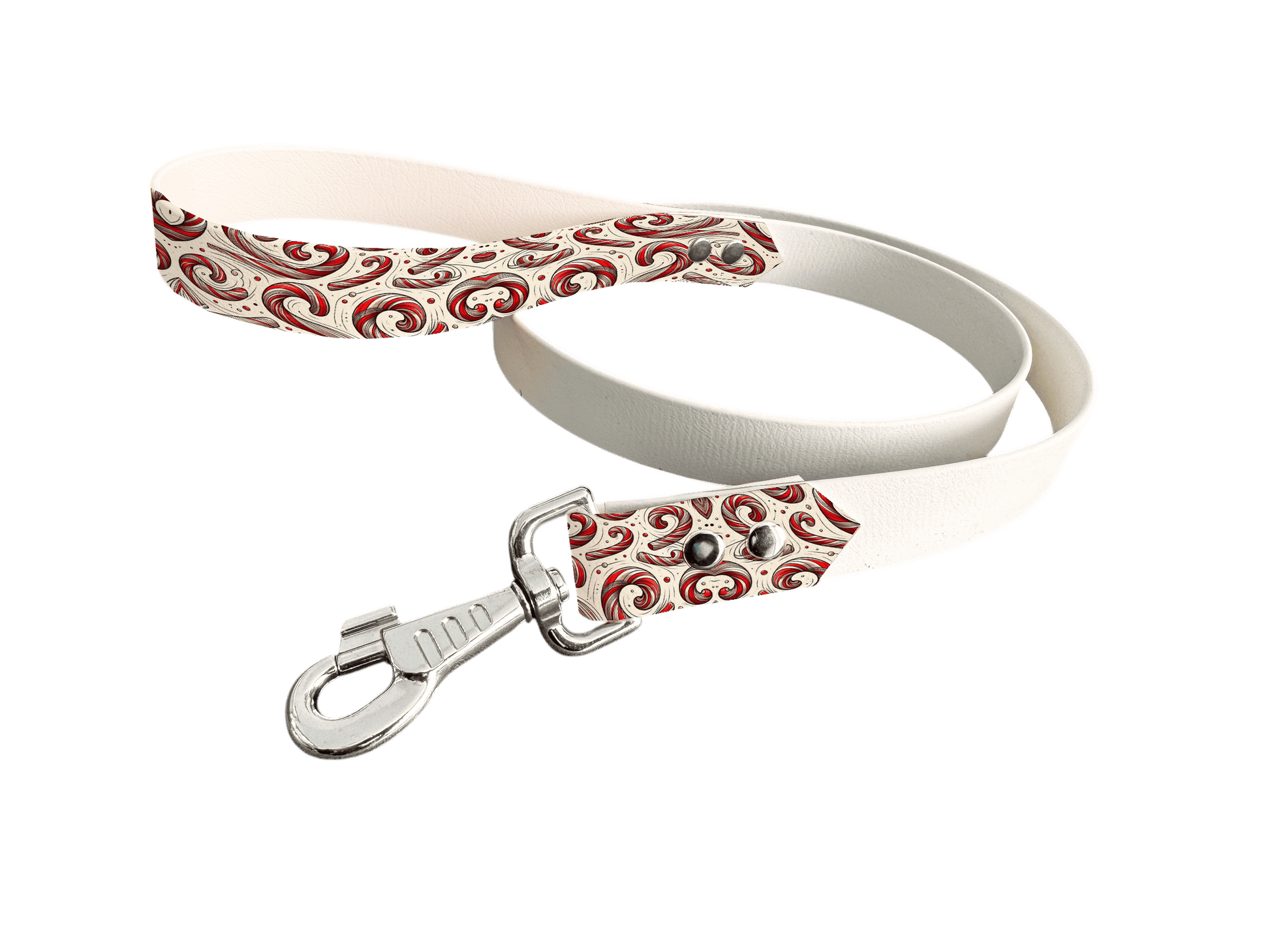 L'atelier du Fourmilier Laisse bicolore poignée imprimée 146 / 19mm Laisse bicolore en BioThane® avec poignée imprimée – Collection Noël - Coloris au choix