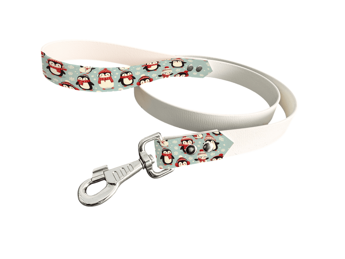 L'atelier du Fourmilier Laisse bicolore poignée imprimée 147 / 19mm Laisse bicolore en BioThane® avec poignée imprimée – Collection Noël - Coloris au choix