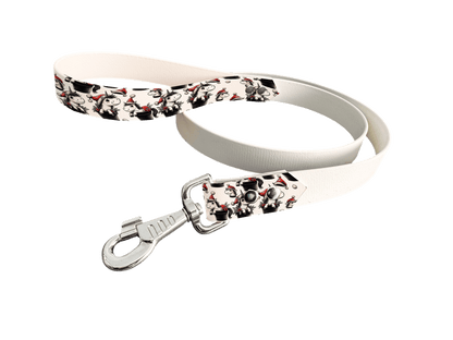 L'atelier du Fourmilier Laisse bicolore poignée imprimée 149 / 19mm Laisse bicolore en BioThane® avec poignée imprimée – Collection Noël - Coloris au choix