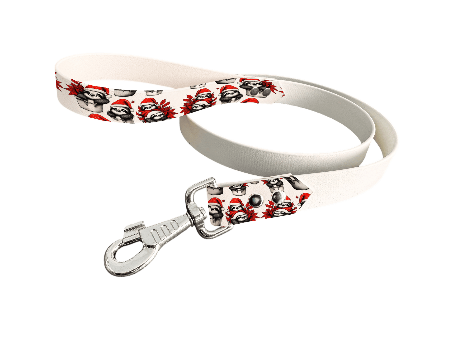 L'atelier du Fourmilier Laisse bicolore poignée imprimée 151 / 19mm Laisse bicolore en BioThane® avec poignée imprimée – Collection Noël - Coloris au choix