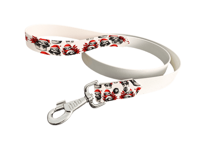 L'atelier du Fourmilier Laisse bicolore poignée imprimée 151 / 19mm Laisse bicolore en BioThane® avec poignée imprimée – Collection Noël - Coloris au choix