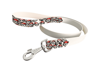 L'atelier du Fourmilier Laisse bicolore poignée imprimée 153 / 19mm Laisse bicolore en BioThane® avec poignée imprimée – Collection Noël - Coloris au choix
