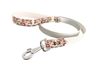 L'atelier du Fourmilier Laisse bicolore poignée imprimée 159 / 19mm Laisse bicolore en BioThane® avec poignée imprimée – Collection Noël - Coloris au choix