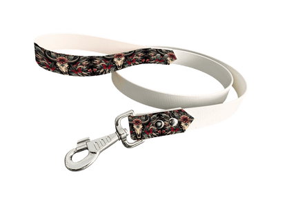 L'atelier du Fourmilier Laisse bicolore poignée imprimée 166 / 19mm Laisse bicolore en BioThane® avec poignée imprimée – Collection Tribal - Coloris au choix