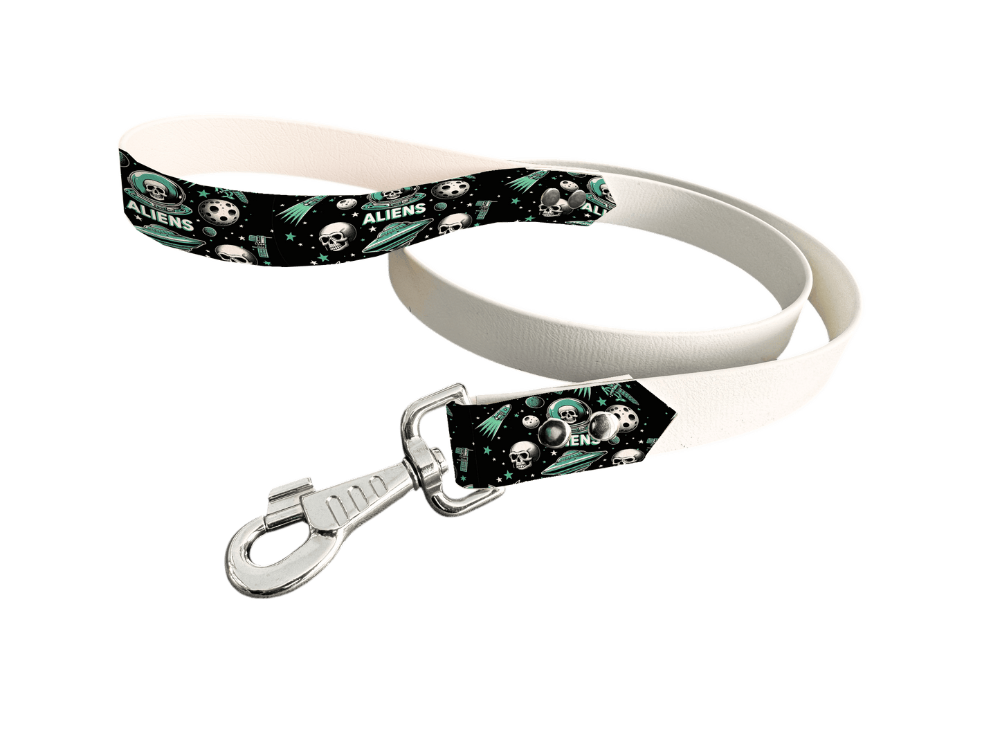 L'atelier du Fourmilier Laisse bicolore poignée imprimée 167 / 19mm Laisse bicolore en BioThane® avec poignée imprimée – Collection Pop Art- Coloris au choix