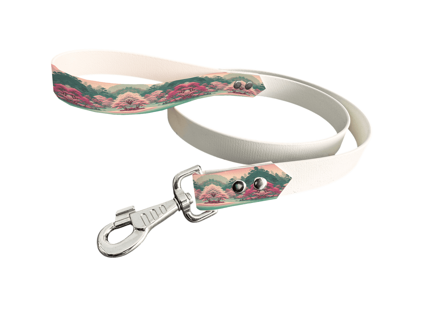 L'atelier du Fourmilier Laisse bicolore poignée imprimée 173 / 19mm Laisse bicolore en BioThane® avec poignée imprimée – Collection Paysages- Coloris au choix