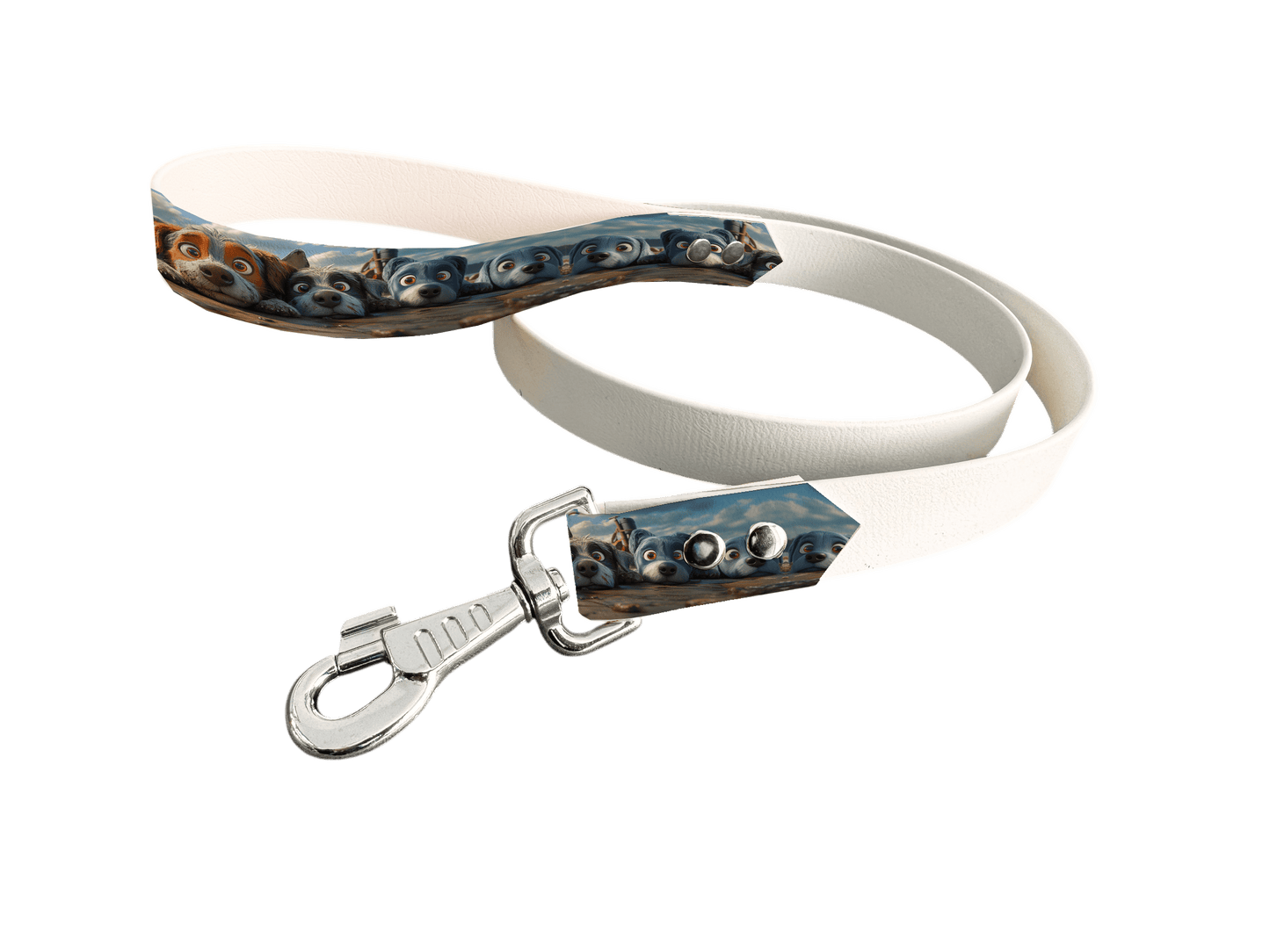 L'atelier du Fourmilier Laisse bicolore poignée imprimée 183 / 19mm Laisse bicolore en BioThane® avec poignée imprimée – Collection Chiens- Coloris au choix