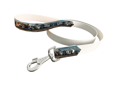 L'atelier du Fourmilier Laisse bicolore poignée imprimée 183 / 19mm Laisse bicolore en BioThane® avec poignée imprimée – Collection Chiens- Coloris au choix