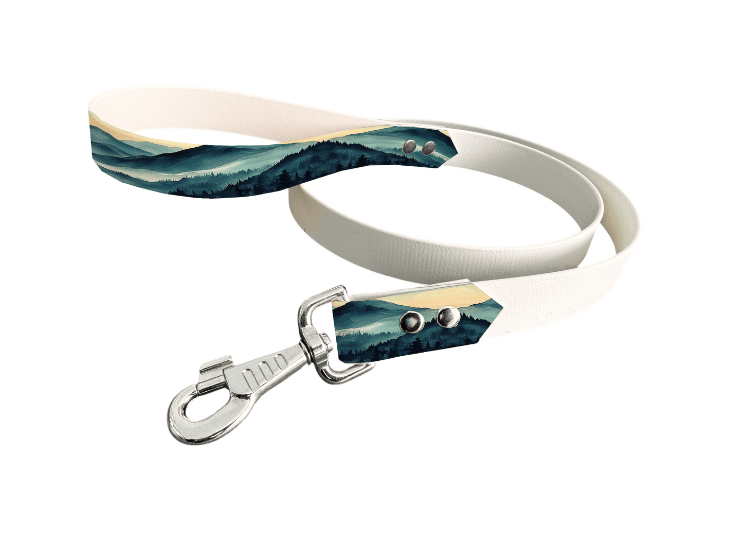 L'atelier du Fourmilier Laisse bicolore poignée imprimée 187 / 19mm Laisse bicolore en BioThane® avec poignée imprimée – Collection Paysages- Coloris au choix