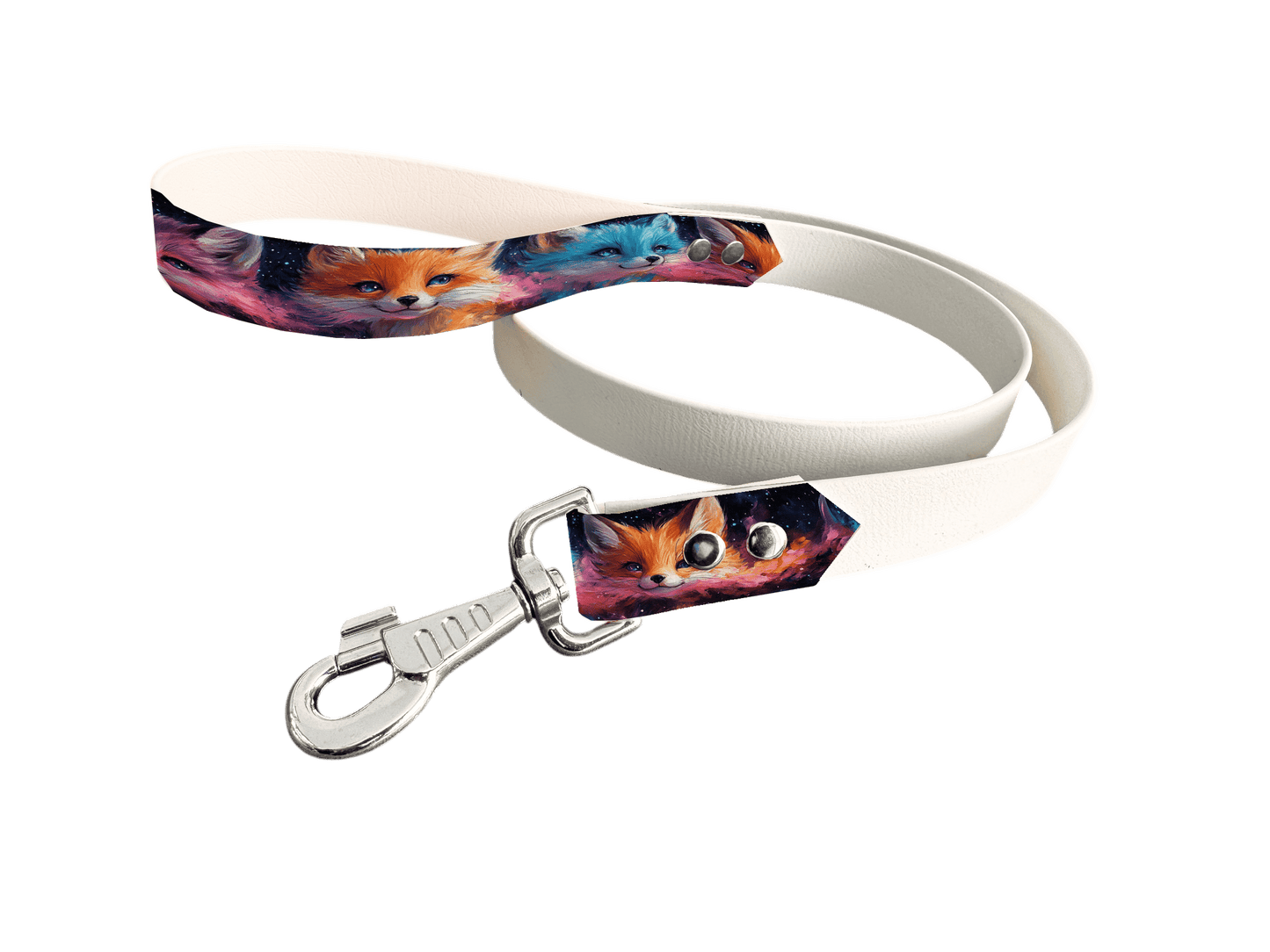 L'atelier du Fourmilier Laisse bicolore poignée imprimée 190 / 19mm Laisse bicolore en BioThane® avec poignée imprimée – Collection Animaux sauvages- Coloris au choix