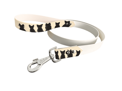 L'atelier du Fourmilier Laisse bicolore poignée imprimée 192 / 19mm Laisse bicolore en BioThane® avec poignée imprimée – Collection Chiens- Coloris au choix