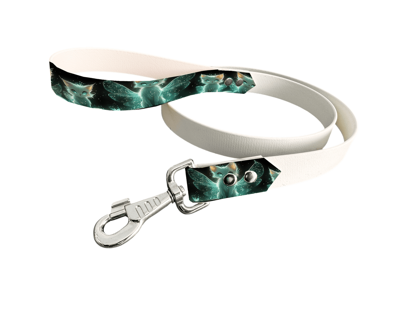 L'atelier du Fourmilier Laisse bicolore poignée imprimée 197 / 19mm Laisse bicolore en BioThane® avec poignée imprimée – Collection Créatures imaginaires- Coloris au choix