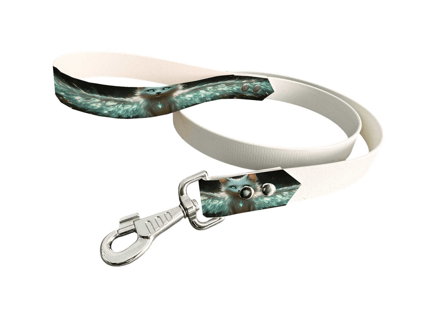 L'atelier du Fourmilier Laisse bicolore poignée imprimée 198 / 19mm Laisse bicolore en BioThane® avec poignée imprimée – Collection Créatures imaginaires- Coloris au choix