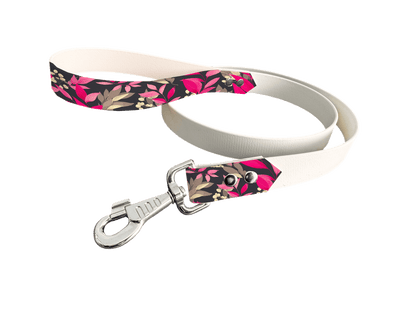 L'atelier du Fourmilier Laisse bicolore poignée imprimée 19mm / 426 Laisse en BioThane® avec poignée imprimée – Collection Fleur - Coloris au choix