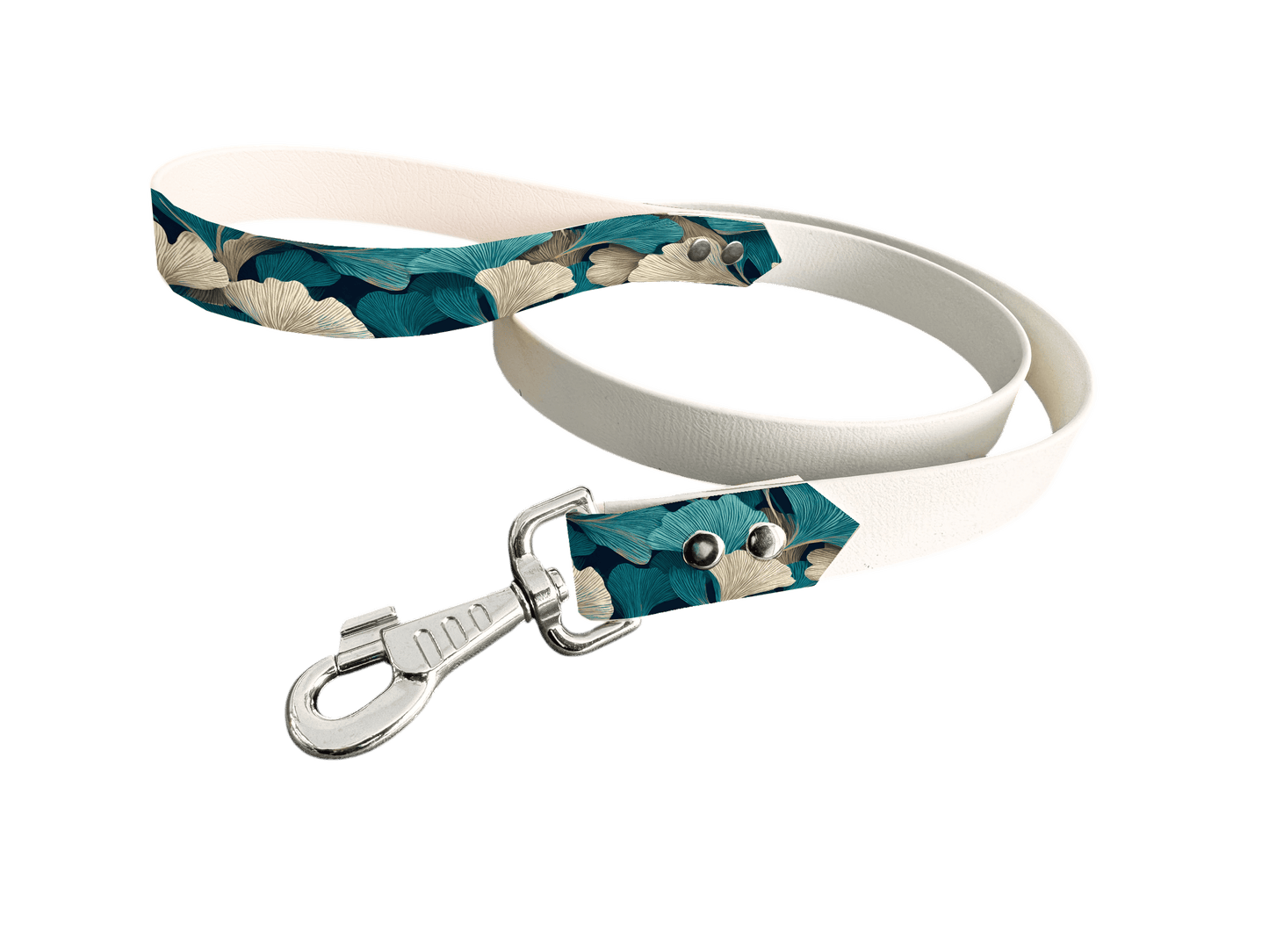 L'atelier du Fourmilier Laisse bicolore poignée imprimée 19mm / 428 Laisse en BioThane® avec poignée imprimée – Collection Fleur - Coloris au choix