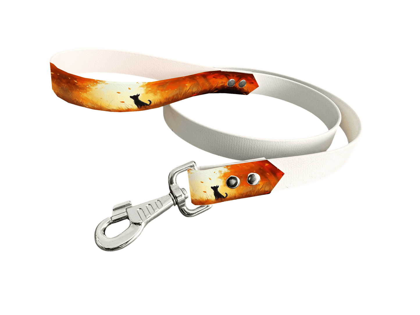 L'atelier du Fourmilier Laisse bicolore poignée imprimée 201 / 19mm Laisse bicolore en BioThane® avec poignée imprimée – Collection Chiens- Coloris au choix