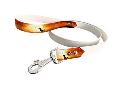 L'atelier du Fourmilier Laisse bicolore poignée imprimée 201 / 19mm Laisse bicolore en BioThane® avec poignée imprimée – Collection Chiens- Coloris au choix