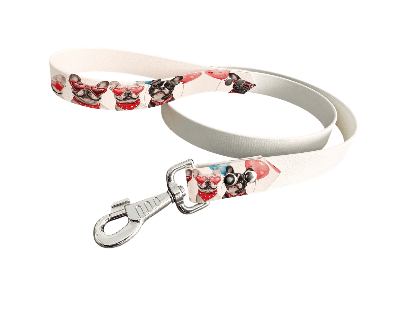 L'atelier du Fourmilier Laisse bicolore poignée imprimée 207 / 19mm Laisse bicolore en BioThane® avec poignée imprimée – Collection Chiens- Coloris au choix