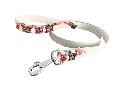 L'atelier du Fourmilier Laisse bicolore poignée imprimée 207 / 19mm Laisse bicolore en BioThane® avec poignée imprimée – Collection Chiens- Coloris au choix