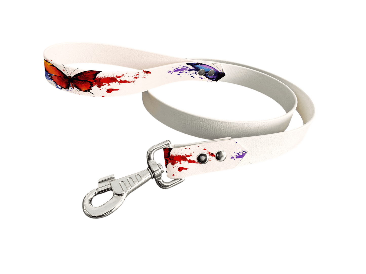 L'atelier du Fourmilier Laisse bicolore poignée imprimée 213 / 19mm Laisse bicolore en BioThane® avec poignée imprimée – Collection Insectes- Coloris au choix