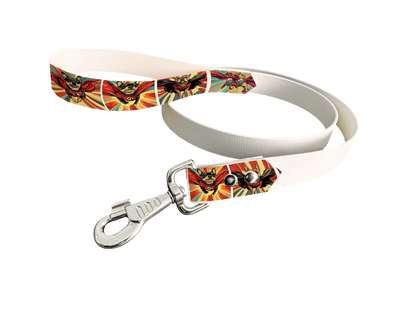 L'atelier du Fourmilier Laisse bicolore poignée imprimée 214 / 19mm Laisse bicolore en BioThane® avec poignée imprimée – Collection Chiens- Coloris au choix