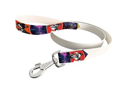 L'atelier du Fourmilier Laisse bicolore poignée imprimée 215 / 19mm Laisse bicolore en BioThane® avec poignée imprimée – Collection Chiens- Coloris au choix