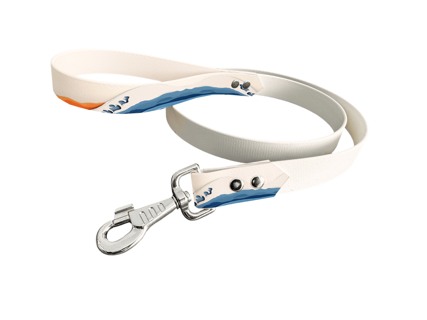 L'atelier du Fourmilier Laisse bicolore poignée imprimée 219 / 19mm Laisse bicolore en BioThane® avec poignée imprimée – Collection Paysages- Coloris au choix