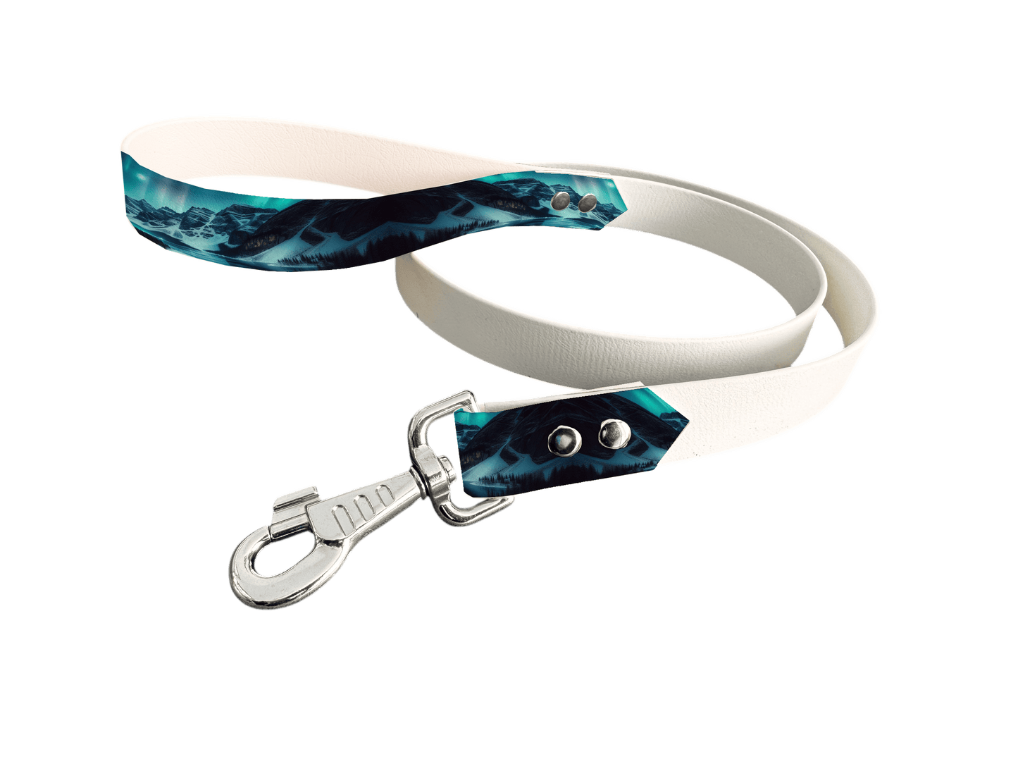 L'atelier du Fourmilier Laisse bicolore poignée imprimée 22 / 19mm Laisse bicolore en BioThane® avec poignée imprimée – Collection Paysages- Coloris au choix