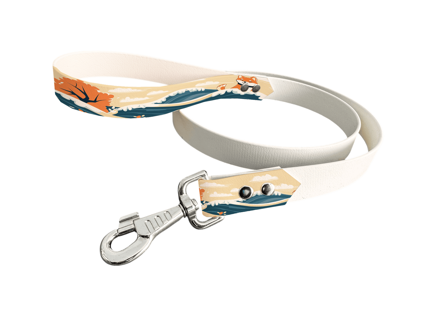 L'atelier du Fourmilier Laisse bicolore poignée imprimée 222 / 19mm Laisse bicolore en BioThane® avec poignée imprimée – Collection Chiens- Coloris au choix