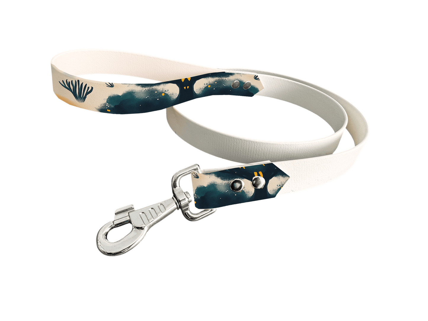 L'atelier du Fourmilier Laisse bicolore poignée imprimée 223 / 19mm Laisse bicolore en BioThane® avec poignée imprimée – Collection Paysages- Coloris au choix