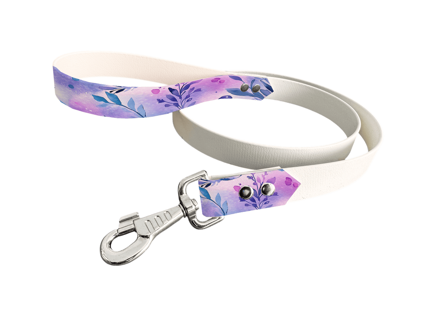 L'atelier du Fourmilier Laisse bicolore poignée imprimée 225 / 19mm Laisse bicolore en BioThane® avec poignée imprimée – Collection Galaxie- Coloris au choix