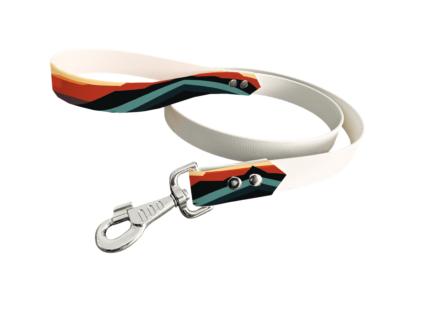 L'atelier du Fourmilier Laisse bicolore poignée imprimée 226 / 19mm Laisse bicolore en BioThane® avec poignée imprimée – Collection Paysages- Coloris au choix