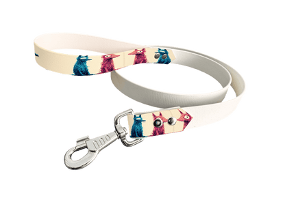 L'atelier du Fourmilier Laisse bicolore poignée imprimée 230 / 19mm Laisse bicolore en BioThane® avec poignée imprimée – Collection Chiens- Coloris au choix