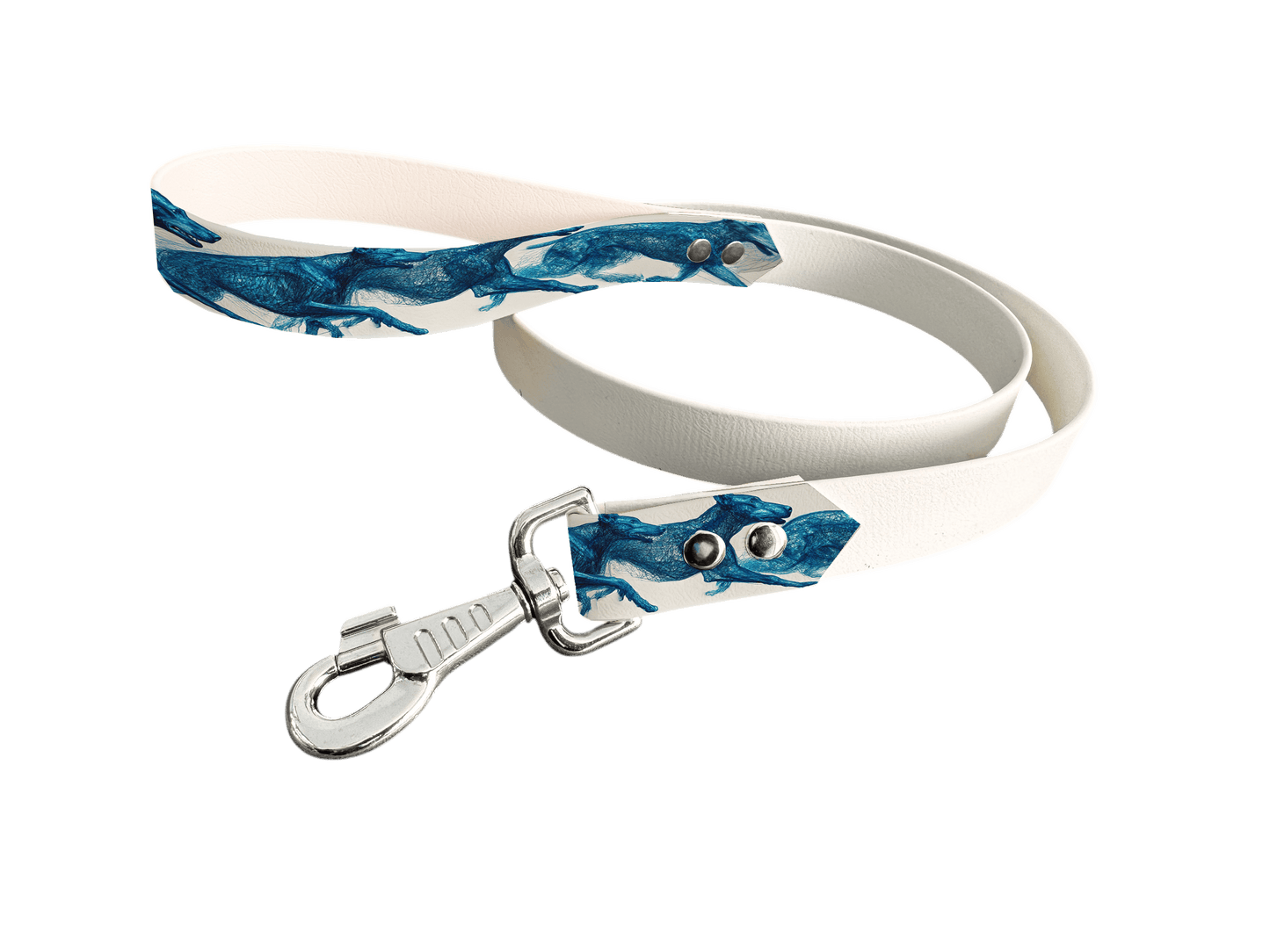 L'atelier du Fourmilier Laisse bicolore poignée imprimée 231 / 19mm Laisse bicolore en BioThane® avec poignée imprimée – Collection Chiens- Coloris au choix