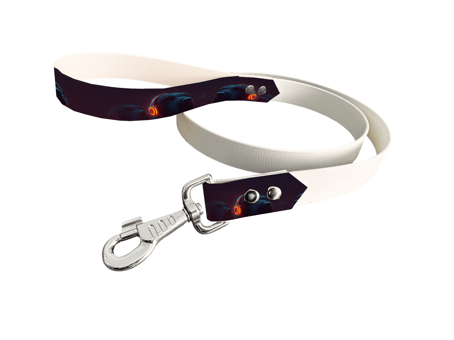 L'atelier du Fourmilier Laisse bicolore poignée imprimée 233 / 19mm Laisse bicolore en BioThane® avec poignée imprimée – Collection Chiens- Coloris au choix