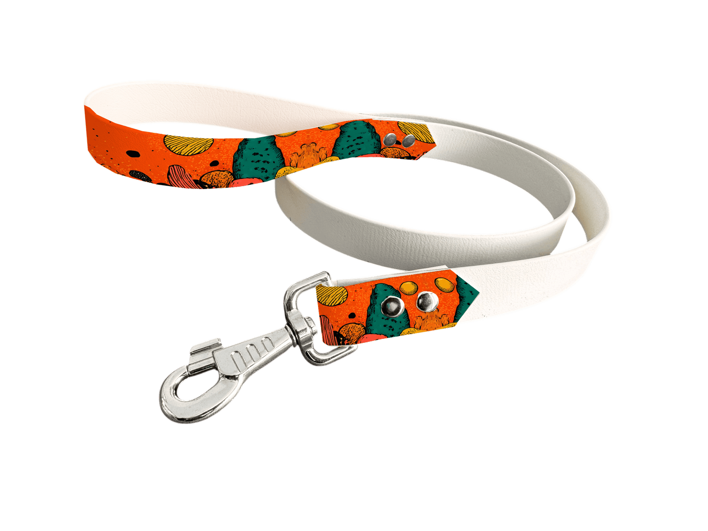 L'atelier du Fourmilier Laisse bicolore poignée imprimée 245 / 19mm Laisse bicolore en BioThane® avec poignée imprimée – Collection Paysages- Coloris au choix