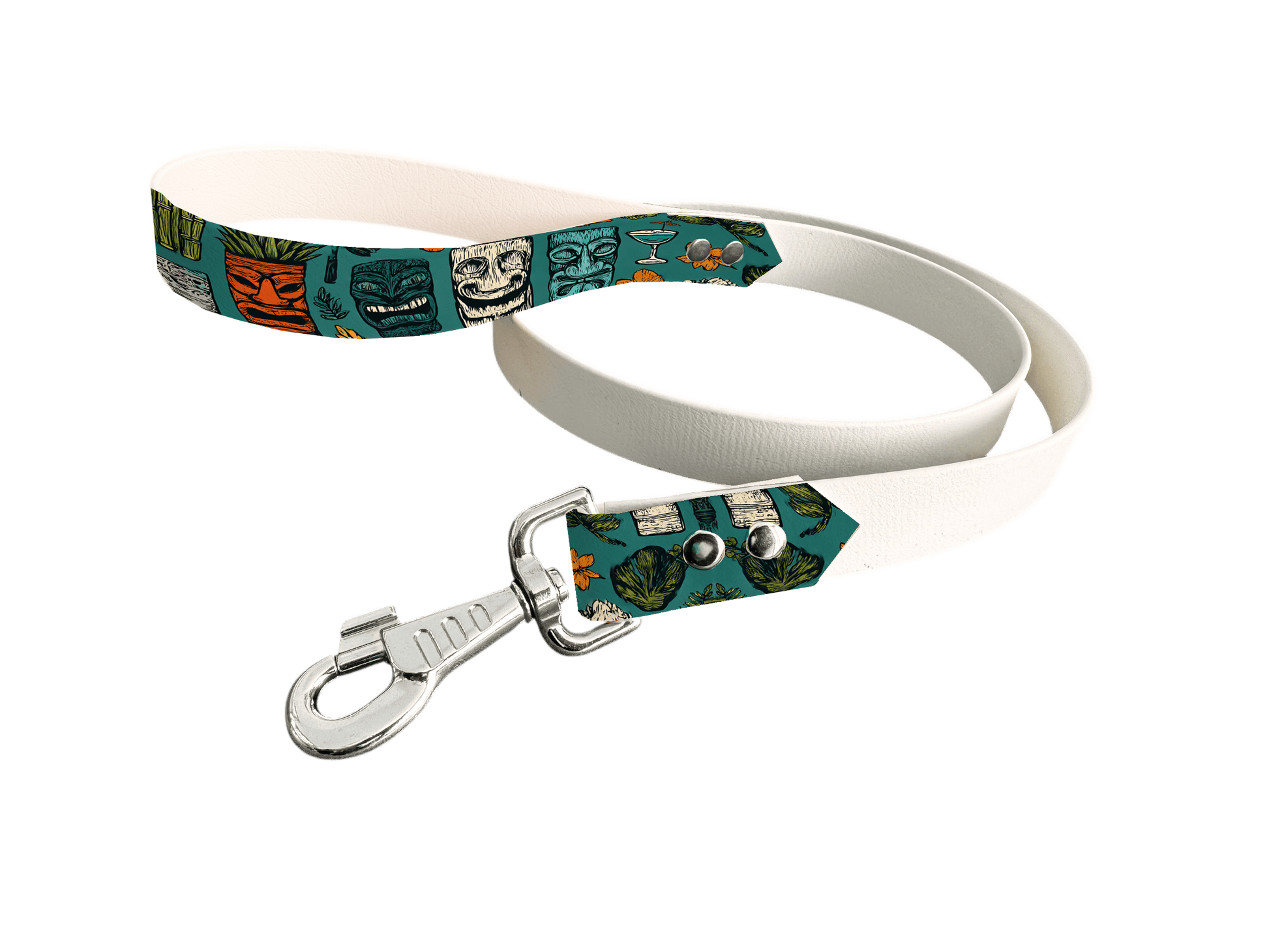 L'atelier du Fourmilier Laisse bicolore poignée imprimée 246 / 19mm Laisse bicolore en BioThane® avec poignée imprimée – Collection Tribal - Coloris au choix
