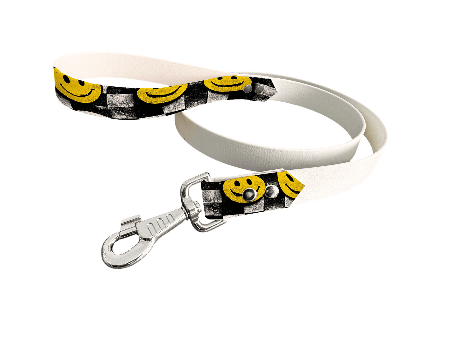 L'atelier du Fourmilier Laisse bicolore poignée imprimée 247 / 19mm Laisse bicolore en BioThane® avec poignée imprimée – Collection Pop Art- Coloris au choix