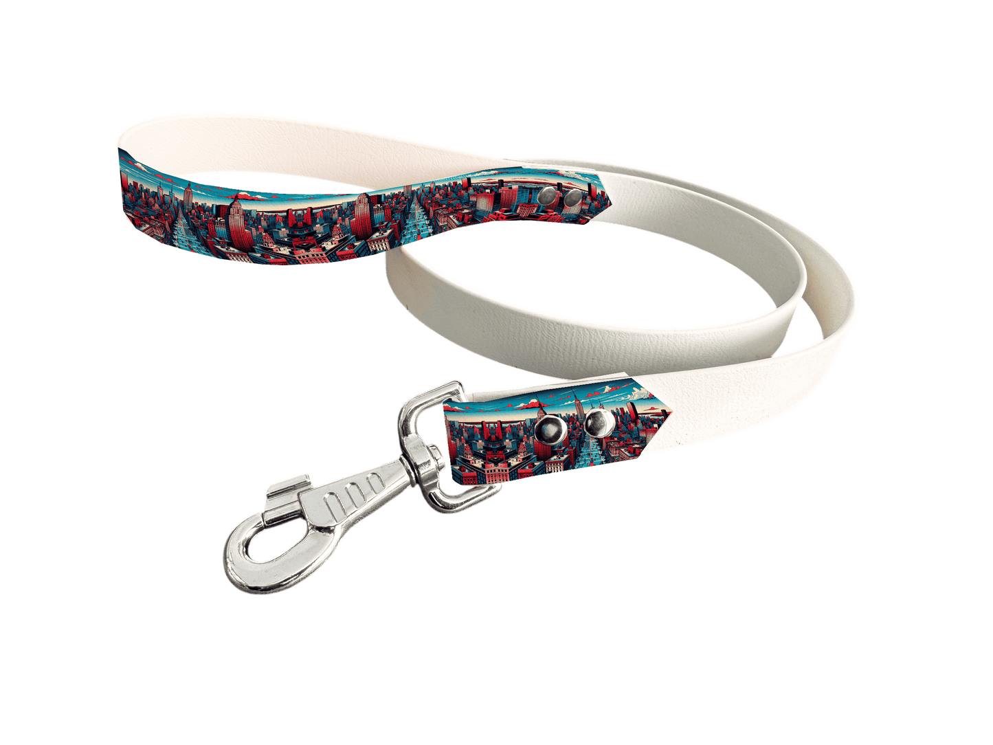 L'atelier du Fourmilier Laisse bicolore poignée imprimée 256 / 19mm Laisse bicolore en BioThane® avec poignée imprimée – Collection Pop Art- Coloris au choix