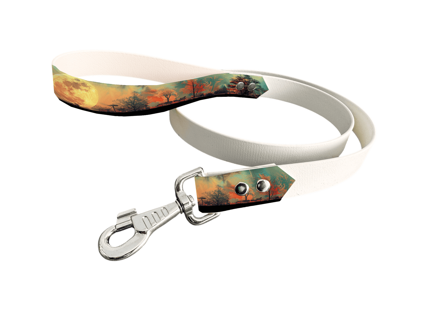 L'atelier du Fourmilier Laisse bicolore poignée imprimée 296 / 19mm Laisse bicolore en BioThane® avec poignée imprimée – Collection Paysages- Coloris au choix