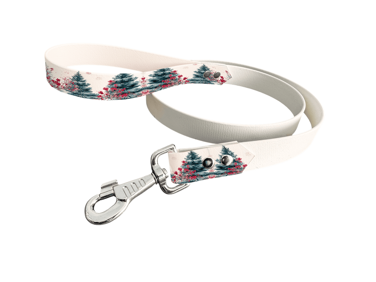 L'atelier du Fourmilier Laisse bicolore poignée imprimée 309 / 19mm Laisse bicolore en BioThane® avec poignée imprimée – Collection Noël - Coloris au choix