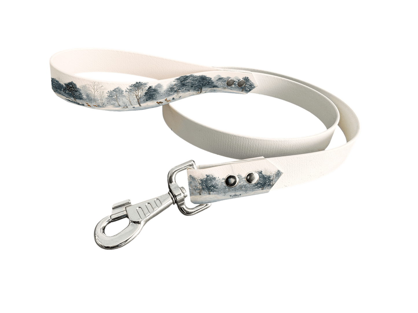 L'atelier du Fourmilier Laisse bicolore poignée imprimée 310 / 19mm Laisse bicolore en BioThane® avec poignée imprimée – Collection Noël - Coloris au choix