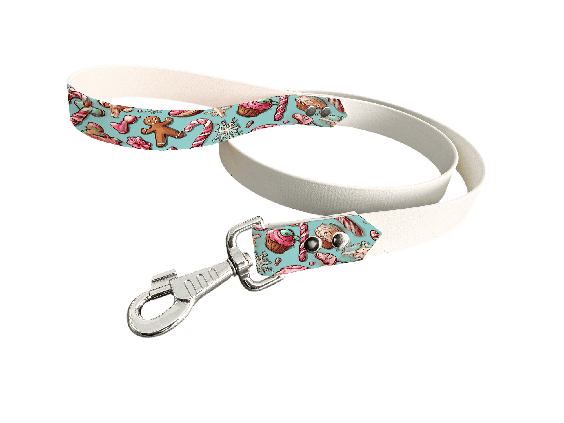 L'atelier du Fourmilier Laisse bicolore poignée imprimée 313 / 19mm Laisse bicolore en BioThane® avec poignée imprimée – Collection Noël - Coloris au choix