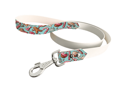 L'atelier du Fourmilier Laisse bicolore poignée imprimée 313 / 19mm Laisse bicolore en BioThane® avec poignée imprimée – Collection Noël - Coloris au choix